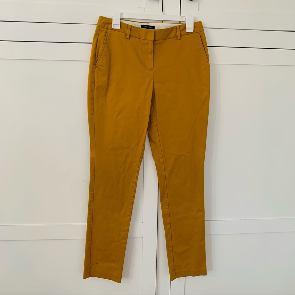 Land’s End Yellow Mid Rise Slim Leg Pants Size 4